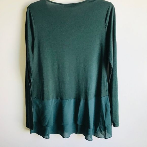 Michael Michael Kors Emeral Green Scoop Neck Tiered‎ Hem  Top Blouse - Picture 7 of 10